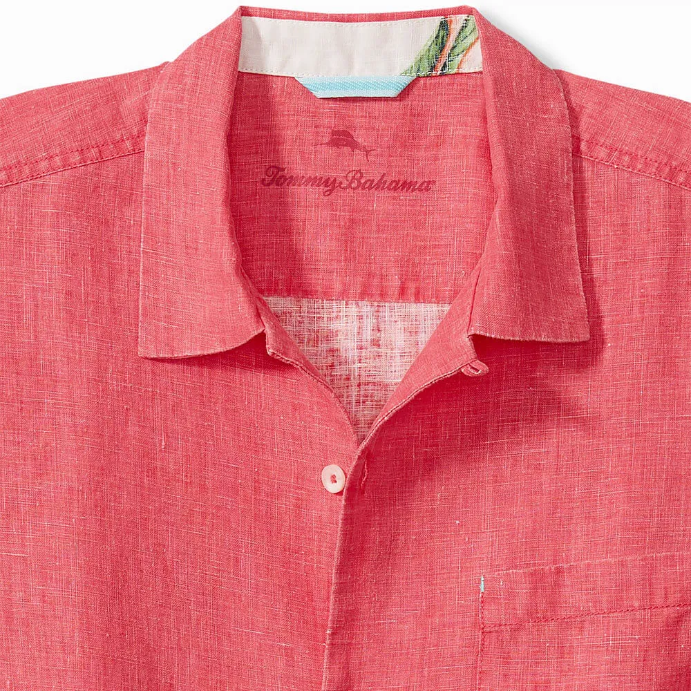 Tommy Bahama Sea Glass Linen Short Sleeve Camp Shirt - Teaberry Tommy Bahama Clothing