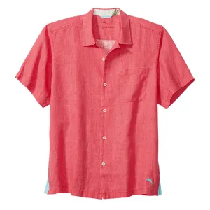 Tommy Bahama Sea Glass Linen Short Sleeve Camp Shirt - Teaberry Tommy Bahama Clothing