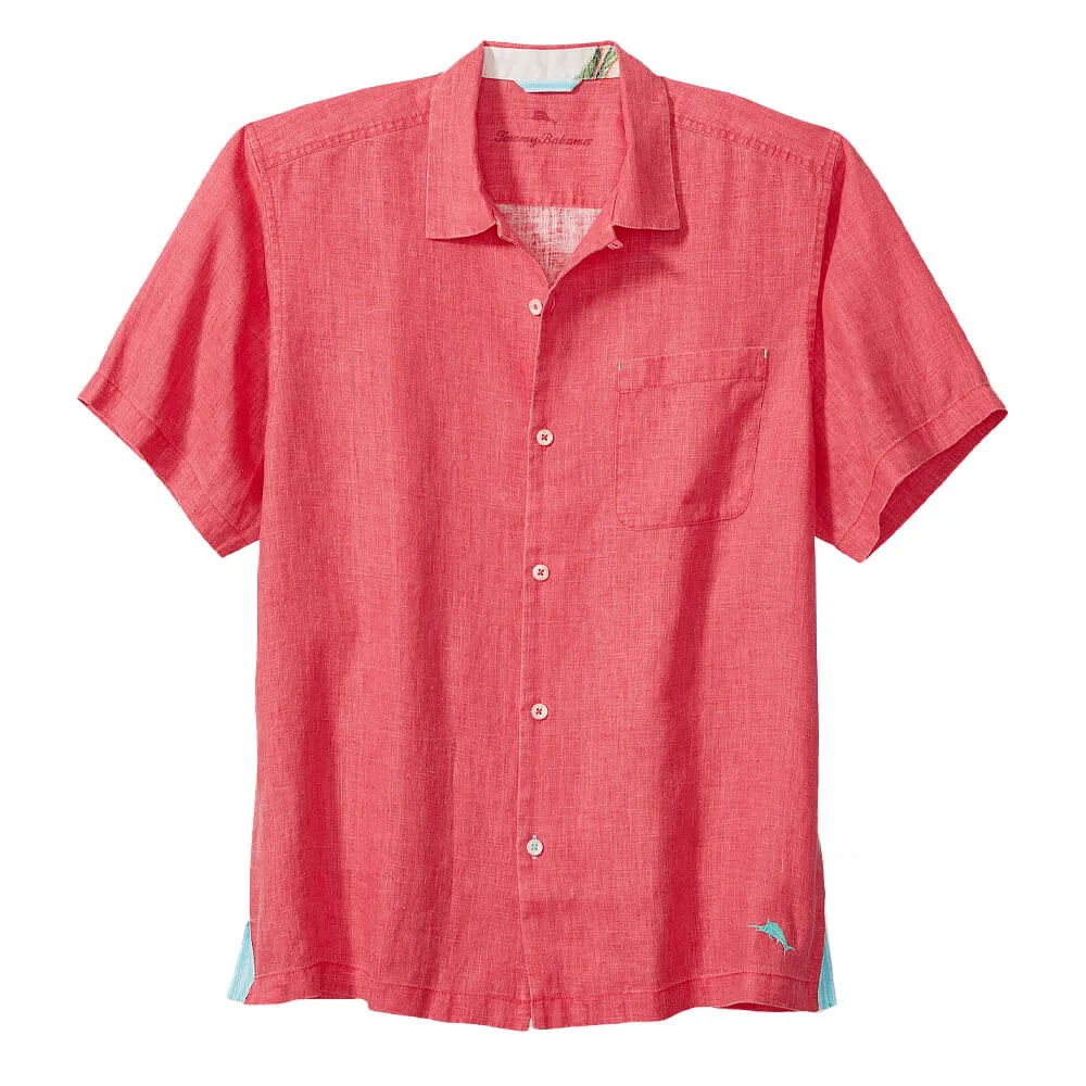 Tommy Bahama Sea Glass Linen Short Sleeve Camp Shirt - Teaberry Tommy Bahama Clothing