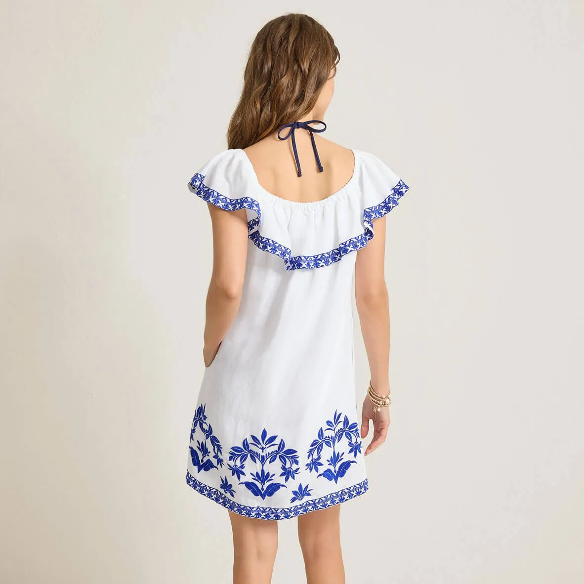 Tommy Bahama St. Lucia Embroidered Ruffle Dress Cover Up - White * Tommy Bahama Clothing