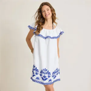 Tommy Bahama St. Lucia Embroidered Ruffle Dress Cover Up - White * Tommy Bahama Clothing
