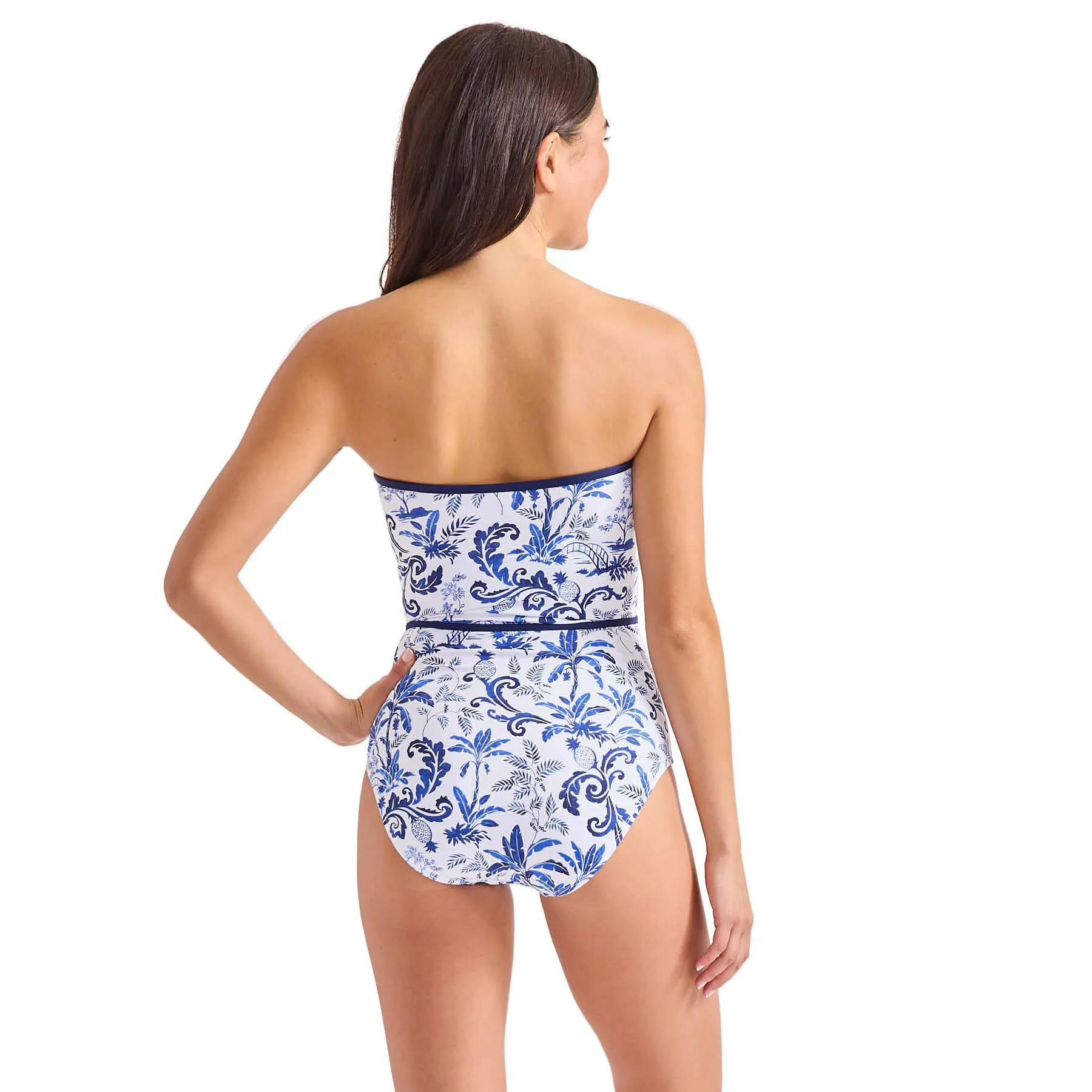 Tommy Bahama Terrazzo Tile Bandeau One Piece Swimsuit - Mountain Bluebell Tommy Bahama Clothing