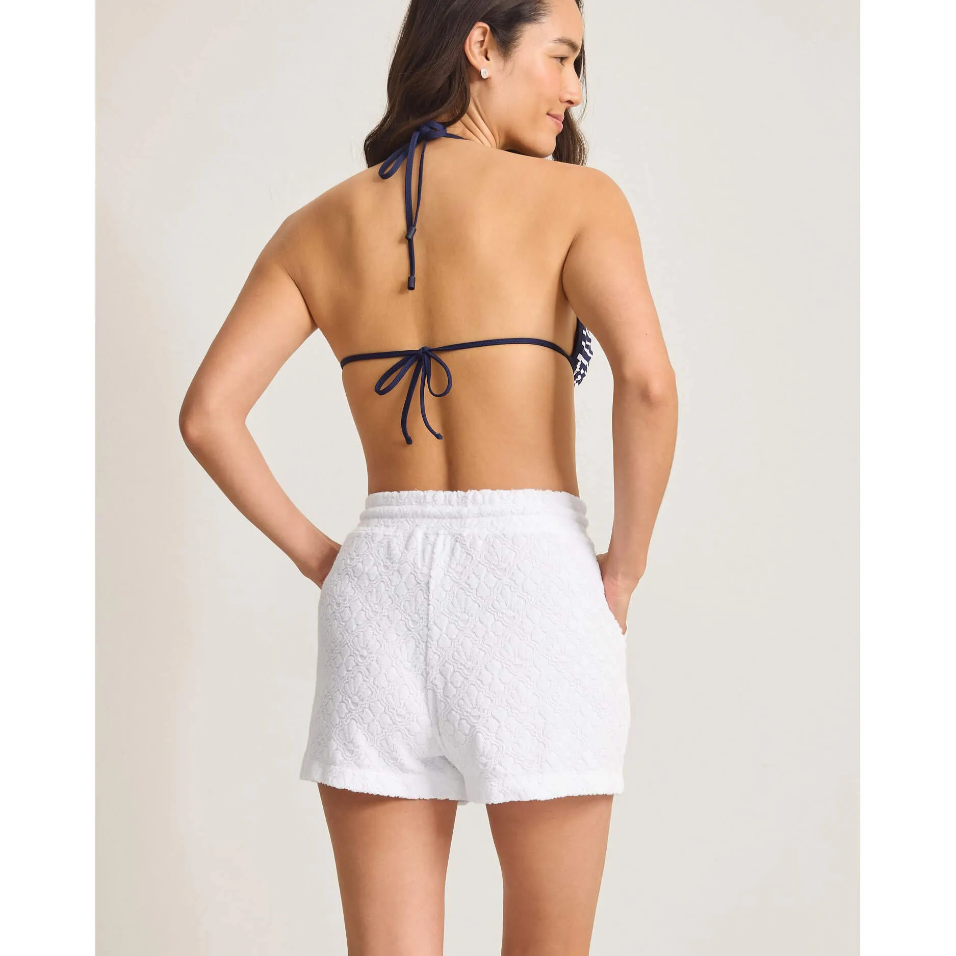 Tommy Bahama Textured Spa Terry Short Cover Up - White Tommy Bahama Clothing