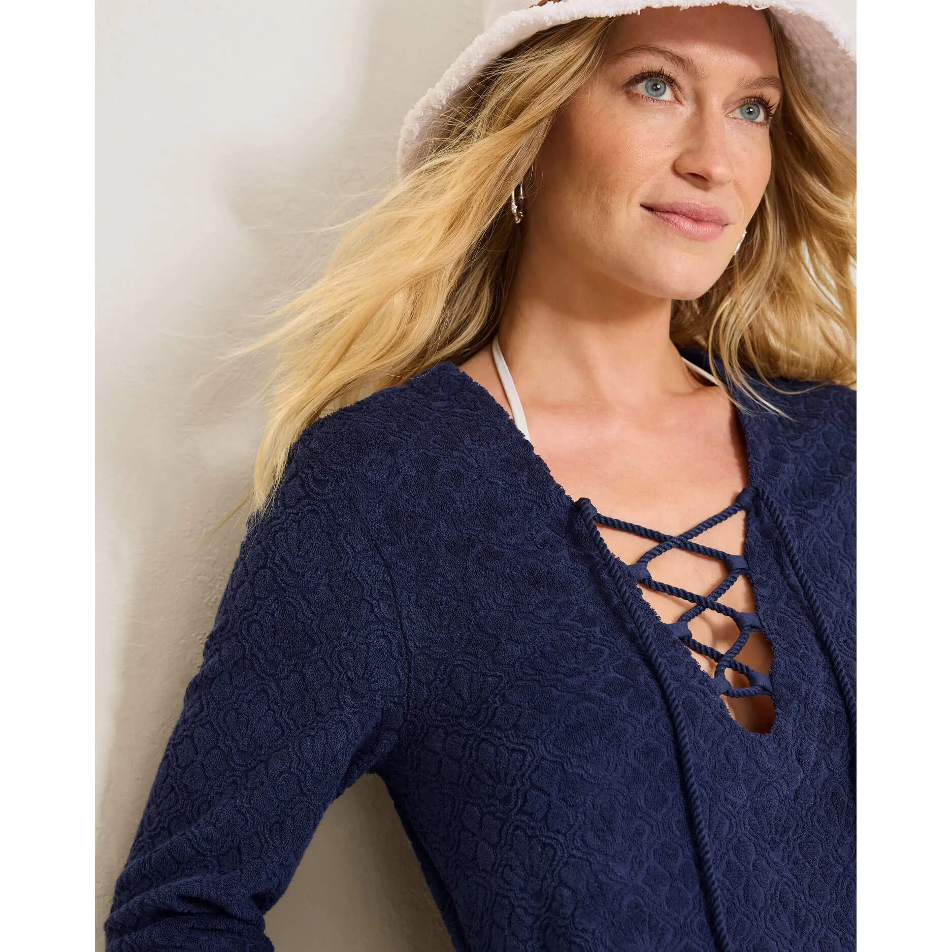 Tommy Bahama Textured Spa Terry Tunic Cover Up - Mare Navy Tommy Bahama Clothing