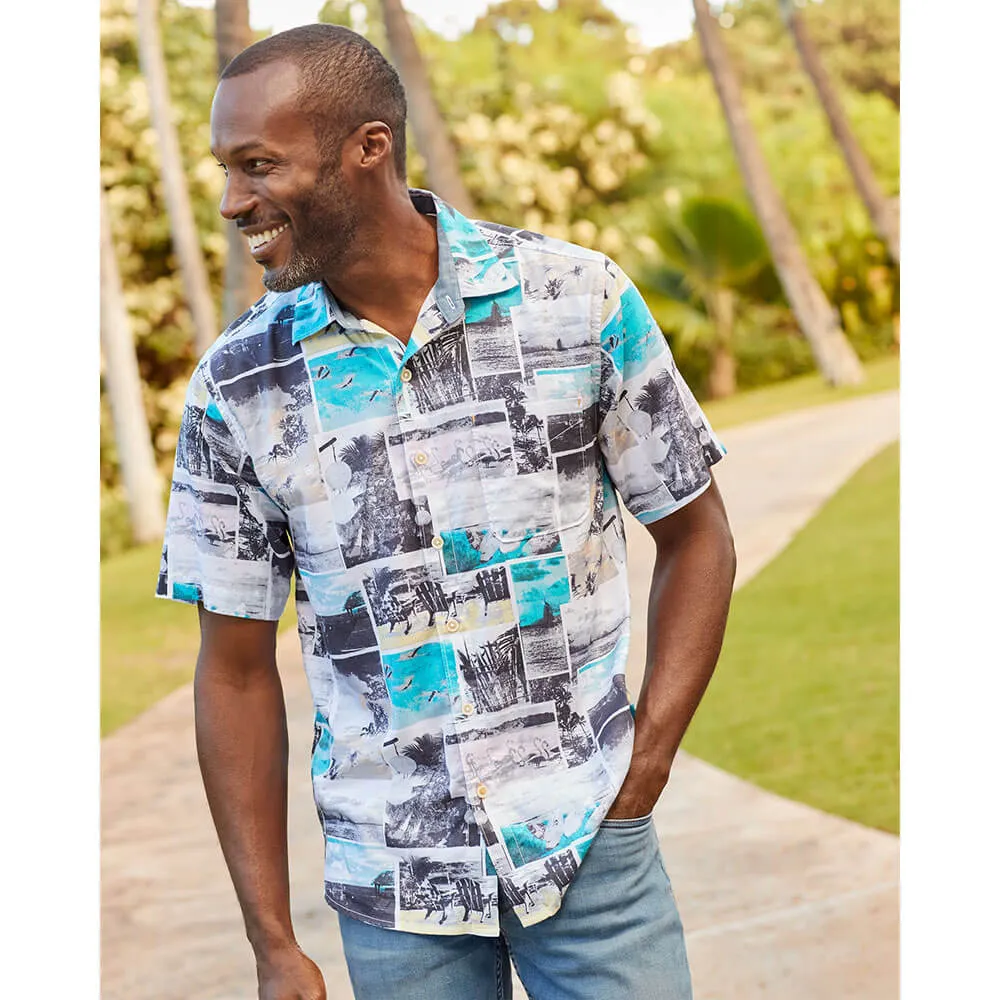Tommy Bahama Tortola Snapshots Camp Shirt - Tropical Teal Mens Tommy Bahama