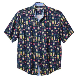 Tommy Bahama Veracruz Cay Electric Cocktails Camp Shirt - Horizon Blue Mens Tommy Bahama
