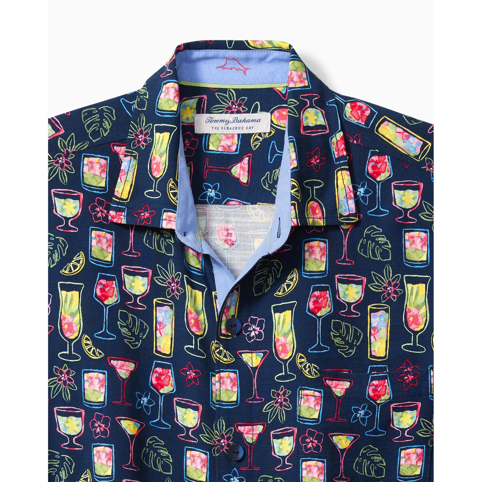 Tommy Bahama Veracruz Cay Electric Cocktails Camp Shirt - Horizon Blue Mens Tommy Bahama