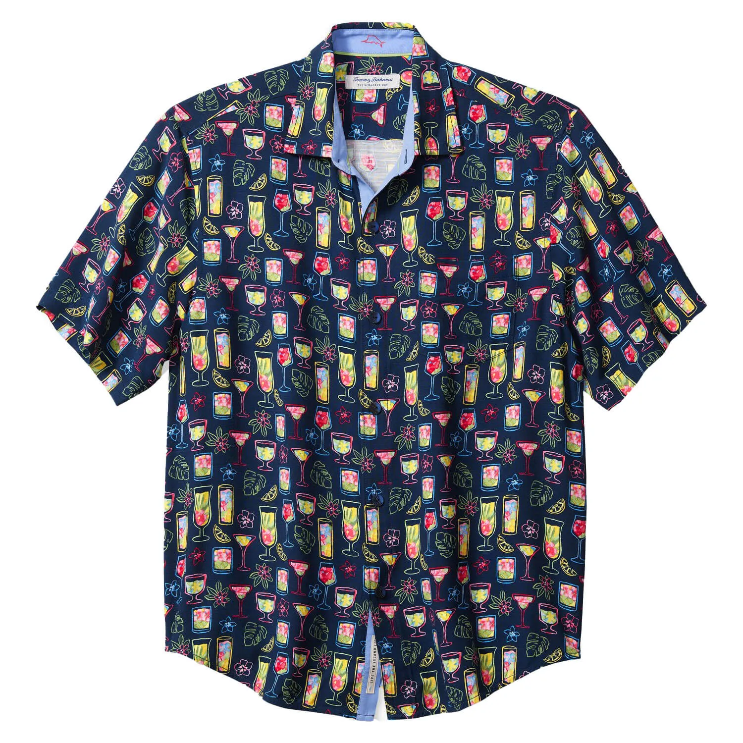 Tommy Bahama Veracruz Cay Electric Cocktails Camp Shirt - Horizon Blue Mens Tommy Bahama