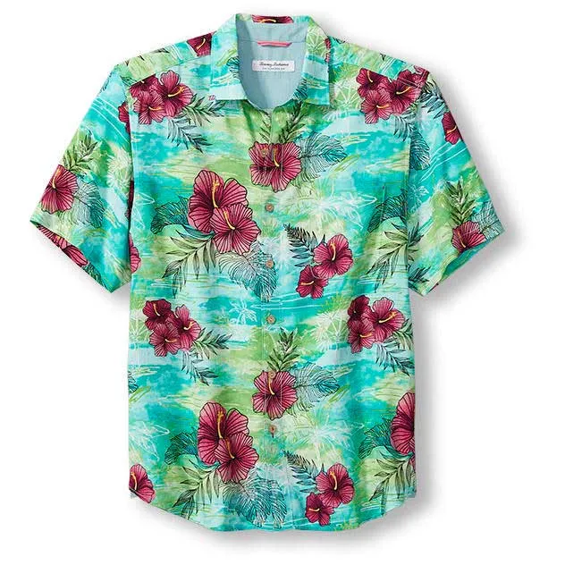 Tommy Bahama Veracruz Cay Fresco Blooms Camp Shirt - Spectra Green Tommy Bahama Clothing