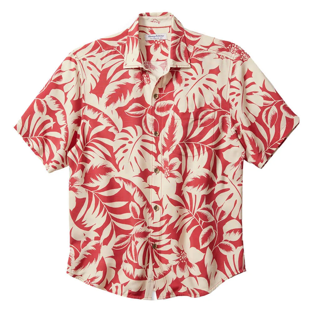 Tommy Bahama Veracruz Cay Lindavista Leaves Camp Shirt - Dark Havana Mens Tommy Bahama