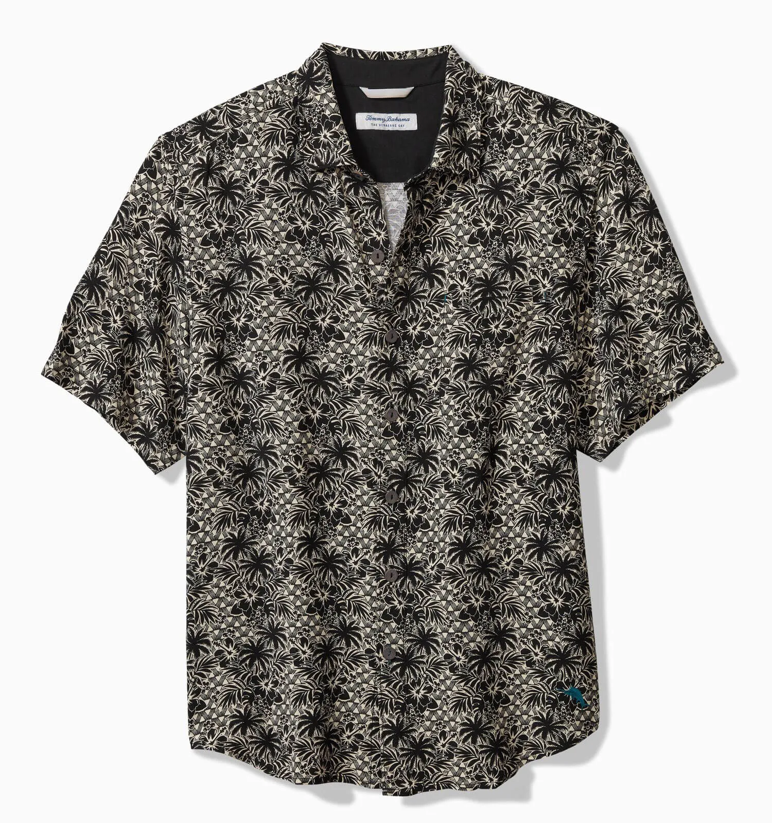 Tommy Bahama Veracruz Cay Palm Cascade Camp Shirt - Black Mens Tommy Bahama