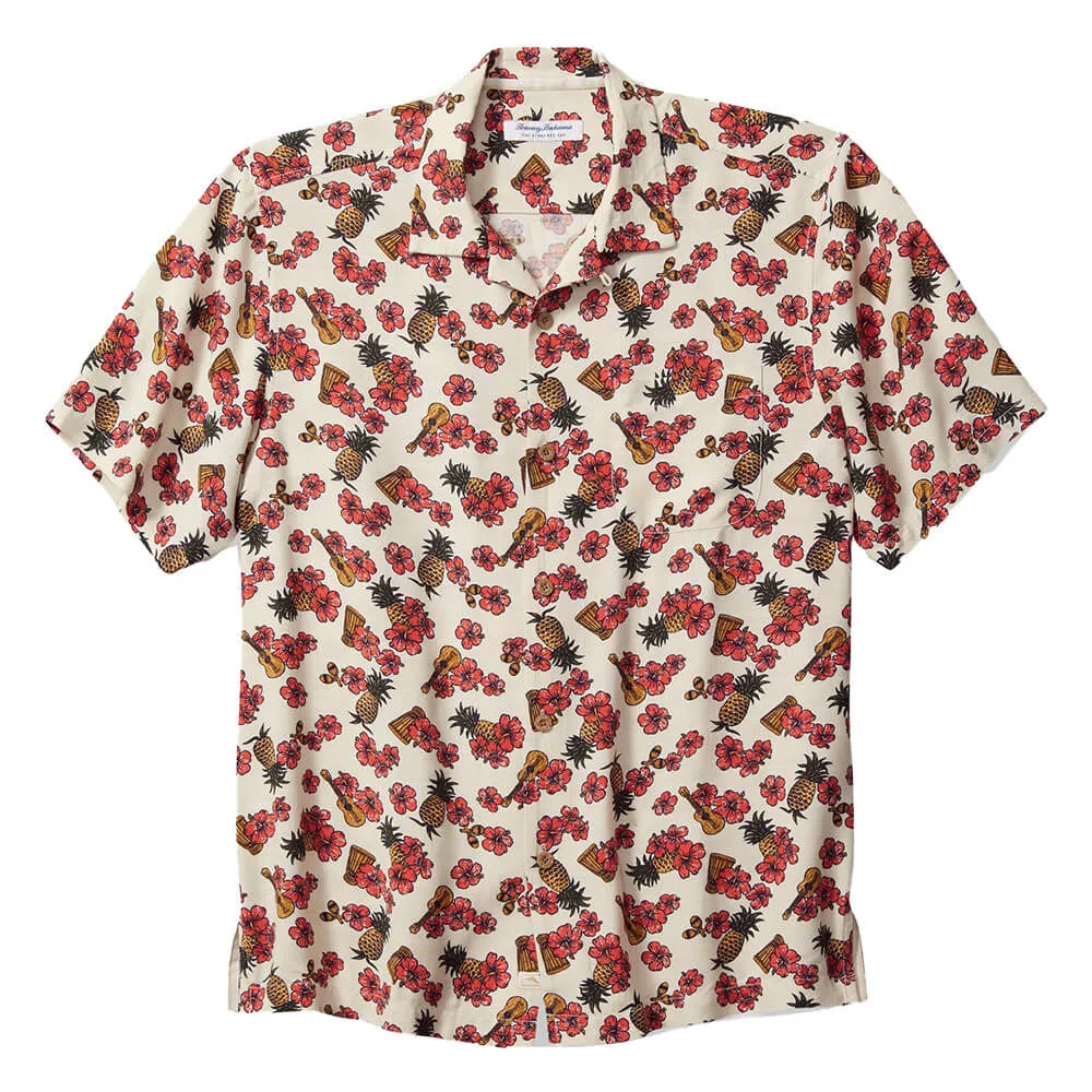 Tommy Bahama Veracruz Cay Ukelele Blooms Camp Shirt - Bleached Sand Mens Tommy Bahama