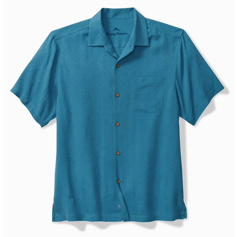 Tommy Bahama Whiskey Business Camp Shirt - Blue Hydrangea Tommy Bahama Clothing