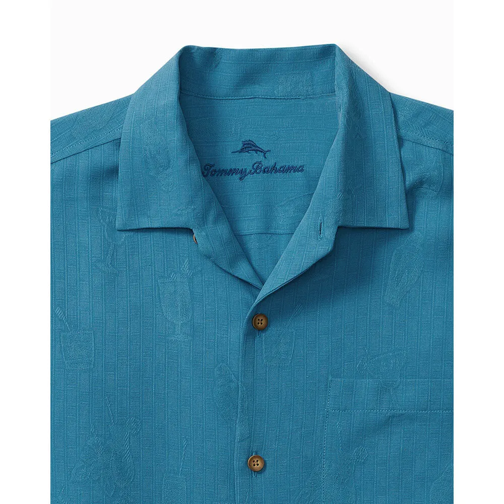 Tommy Bahama Whiskey Business Camp Shirt - Blue Hydrangea Tommy Bahama Clothing