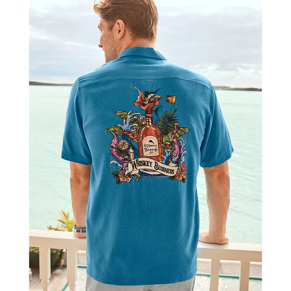 Tommy Bahama Whiskey Business Camp Shirt - Blue Hydrangea Tommy Bahama Clothing