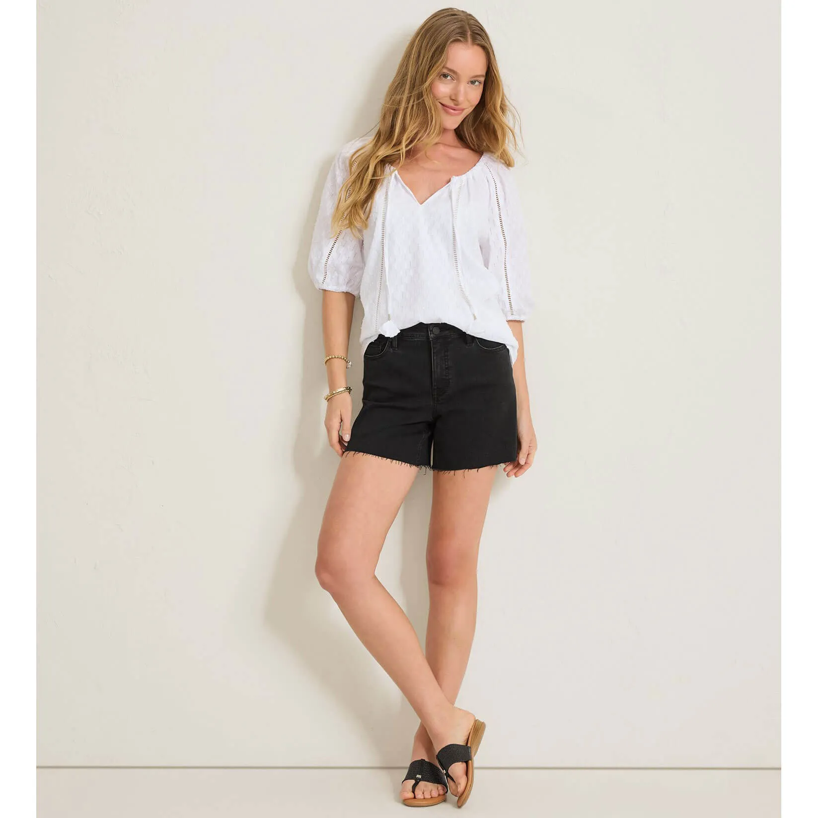 Tommy Bahama Women's 5-Inch Black Relaxed Denim Shorts - Coastal Black Wash Tommy Bahama Clothing