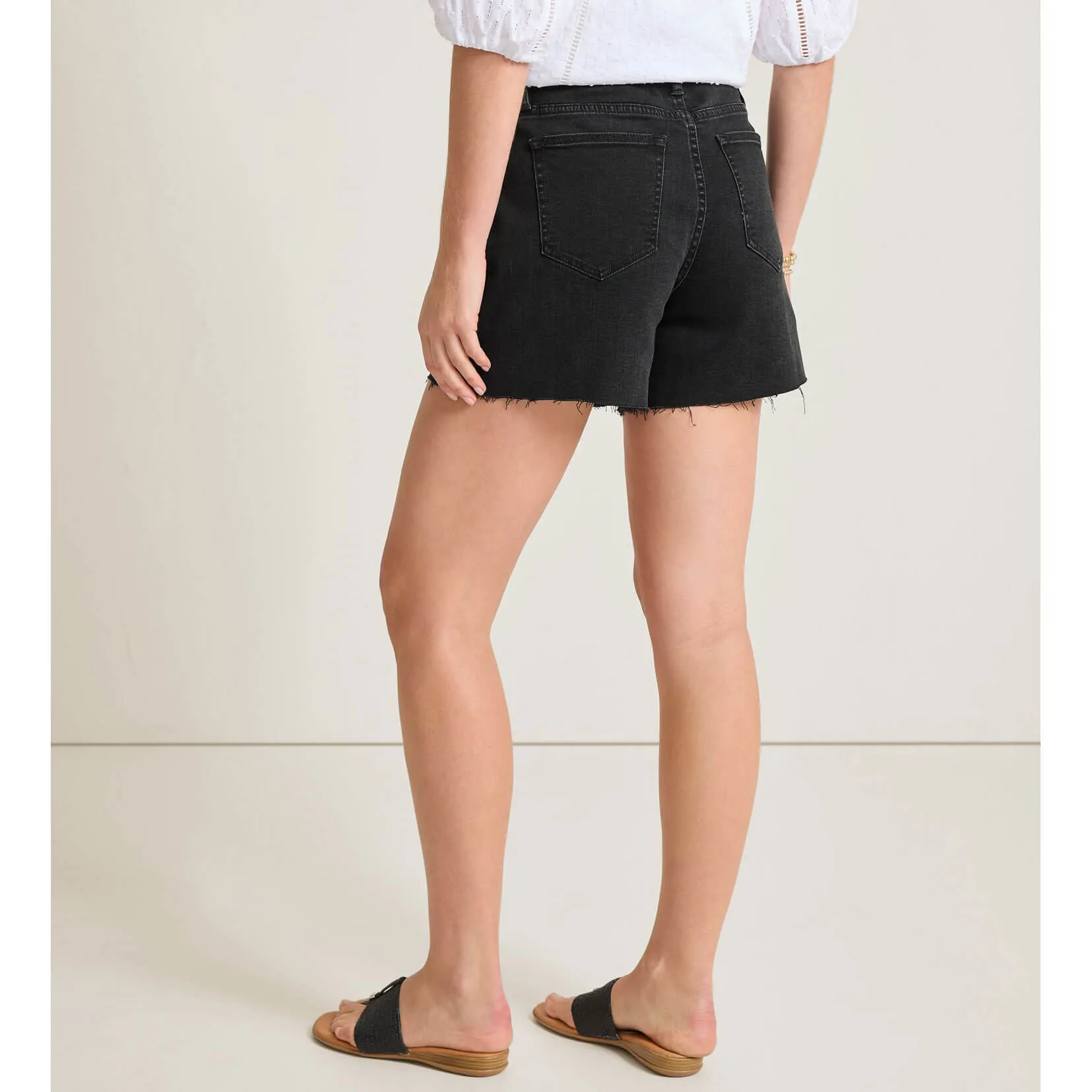 Tommy Bahama Women's 5-Inch Black Relaxed Denim Shorts - Coastal Black Wash Tommy Bahama Clothing