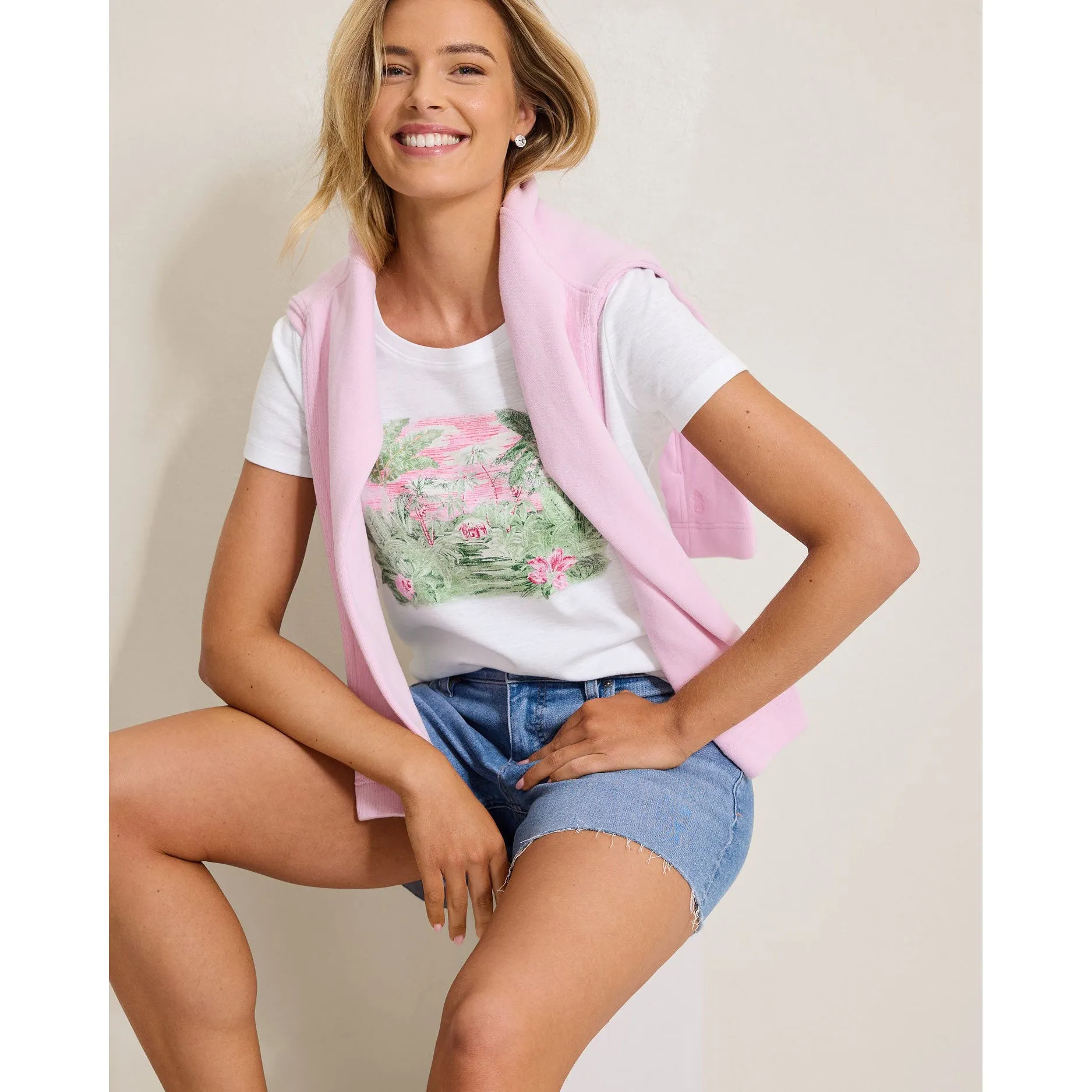 Tommy Bahama Women's Ashby Isles Garden Villa T-Shirt - White Tommy Bahama Clothing