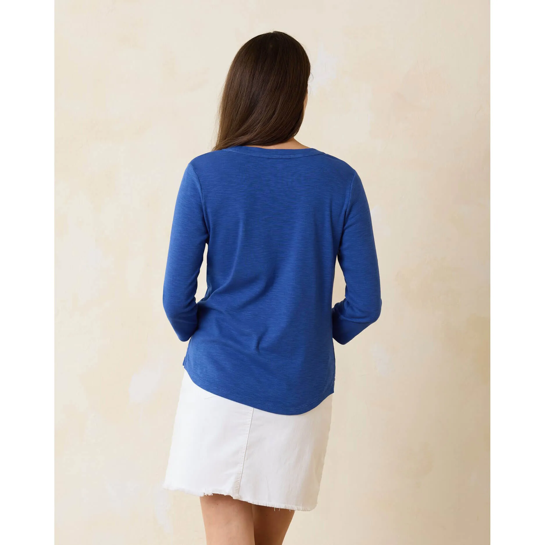 Tommy Bahama Women's Ashby Isles Rib 3/4 Sleeve Scoop Top - Cobalt Haze Tommy Bahama Clothing