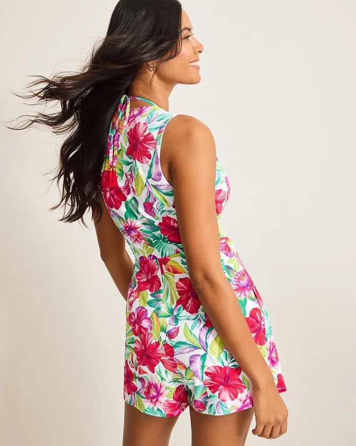 Tommy Bahama Womens Island Cays Fiesta Romper Coverup - White Tommy Bahama Clothing
