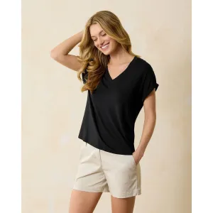 Tommy Bahama Women's Kauai Jersey V-Neck T-Shirt - Black Tommy Bahama Clothing