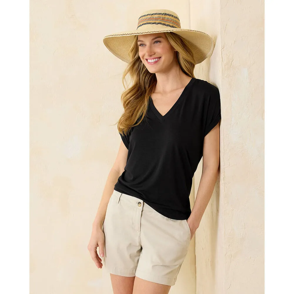 Tommy Bahama Women's Kauai Jersey V-Neck T-Shirt - Black Tommy Bahama Clothing