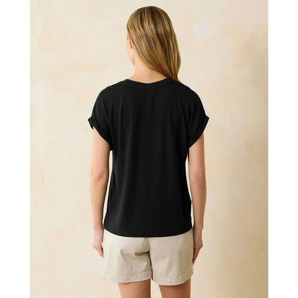 Tommy Bahama Women's Kauai Jersey V-Neck T-Shirt - Black Tommy Bahama Clothing
