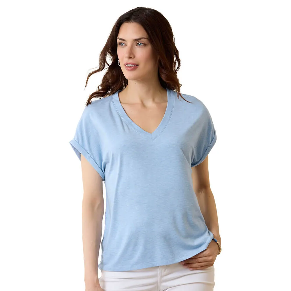 Tommy Bahama Women's Kauai Jersey V-Neck T-Shirt - Lt Sky Hthr Tommy Bahama Clothing