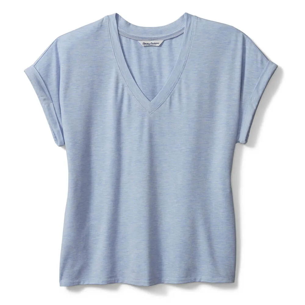Tommy Bahama Women's Kauai Jersey V-Neck T-Shirt - Lt Sky Hthr Tommy Bahama Clothing