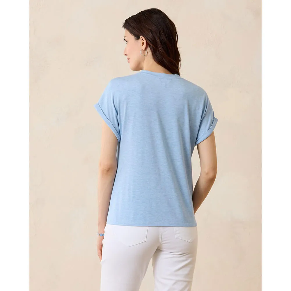 Tommy Bahama Women's Kauai Jersey V-Neck T-Shirt - Lt Sky Hthr Tommy Bahama Clothing