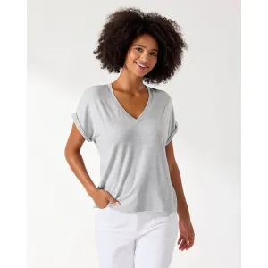Tommy Bahama Women's Kauai Jersey V-Neck T-Shirt - Silver Streak Heather Tommy Bahama Clothing