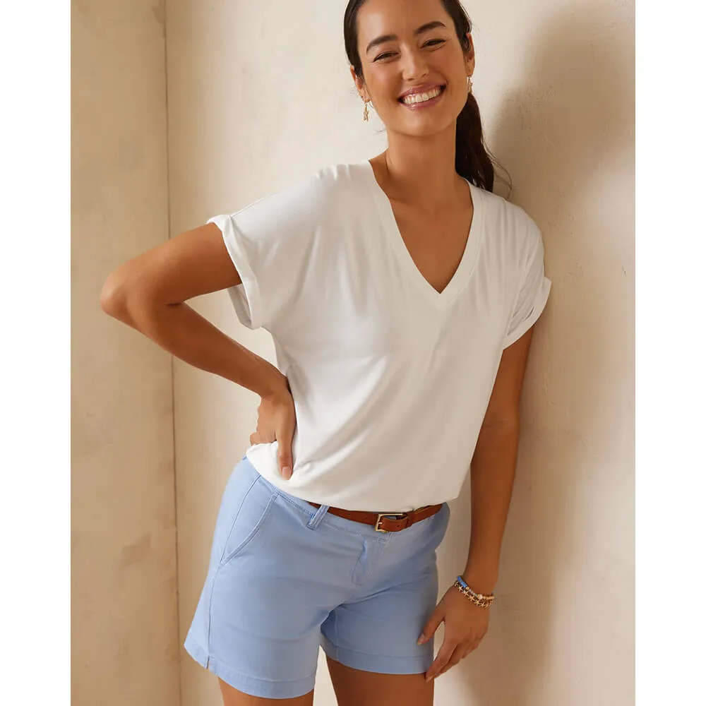 Tommy Bahama Women's Kauai Jersey V-Neck T-Shirt - White* Tommy Bahama Clothing