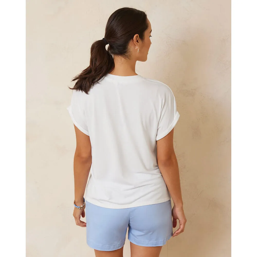 Tommy Bahama Women's Kauai Jersey V-Neck T-Shirt - White* Tommy Bahama Clothing
