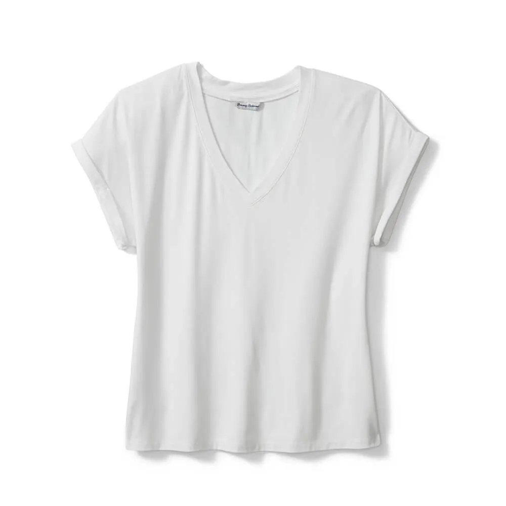 Tommy Bahama Women's Kauai Jersey V-Neck T-Shirt - White* Tommy Bahama Clothing