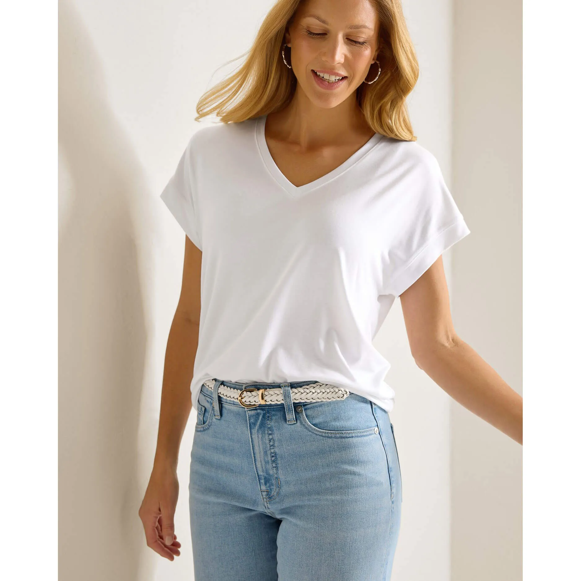 Tommy Bahama Women's Kauai V-Neck Short Sleeve Top - White Tommy Bahama Clothing