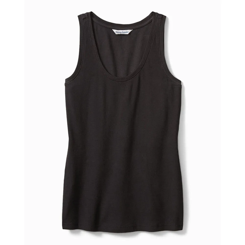 Tommy Bahama Women's New Barrier Bay Rib Tank Top - Black* Tommy Bahama Clothing
