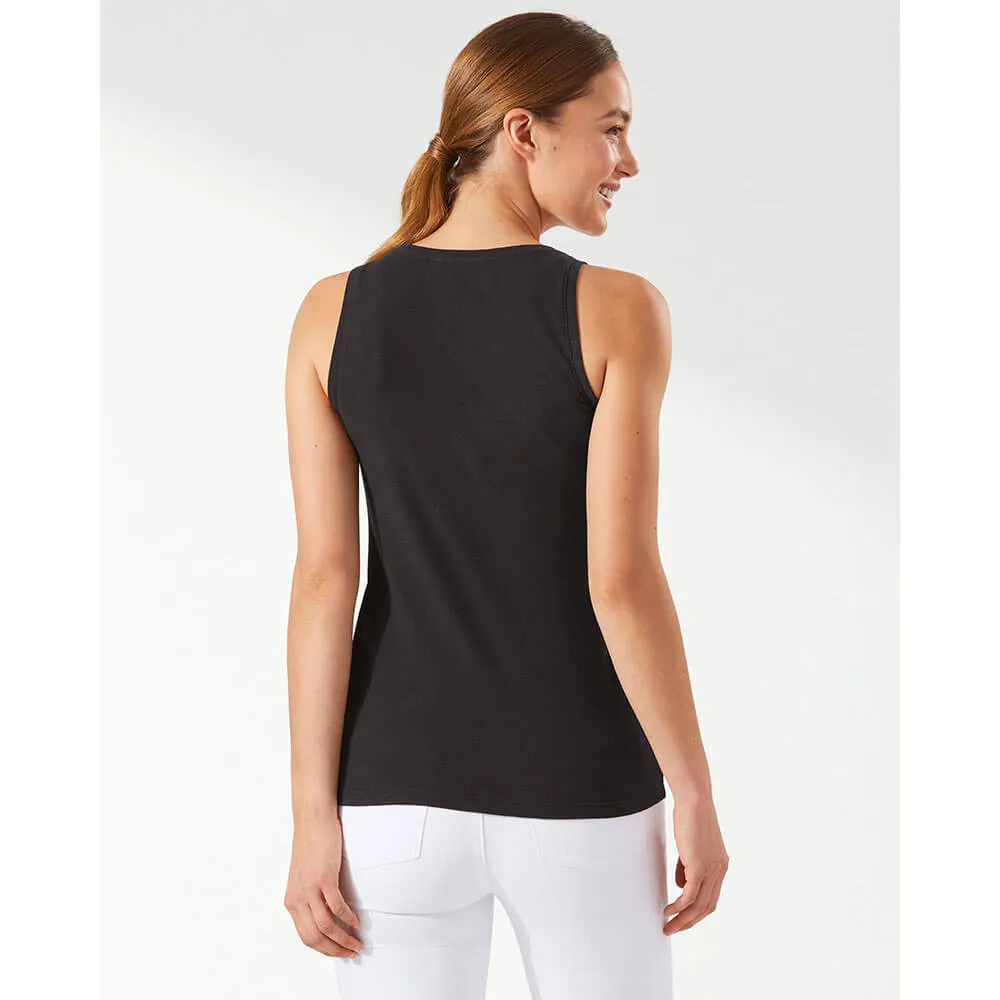Tommy Bahama Women's New Barrier Bay Rib Tank Top - Black* Tommy Bahama Clothing