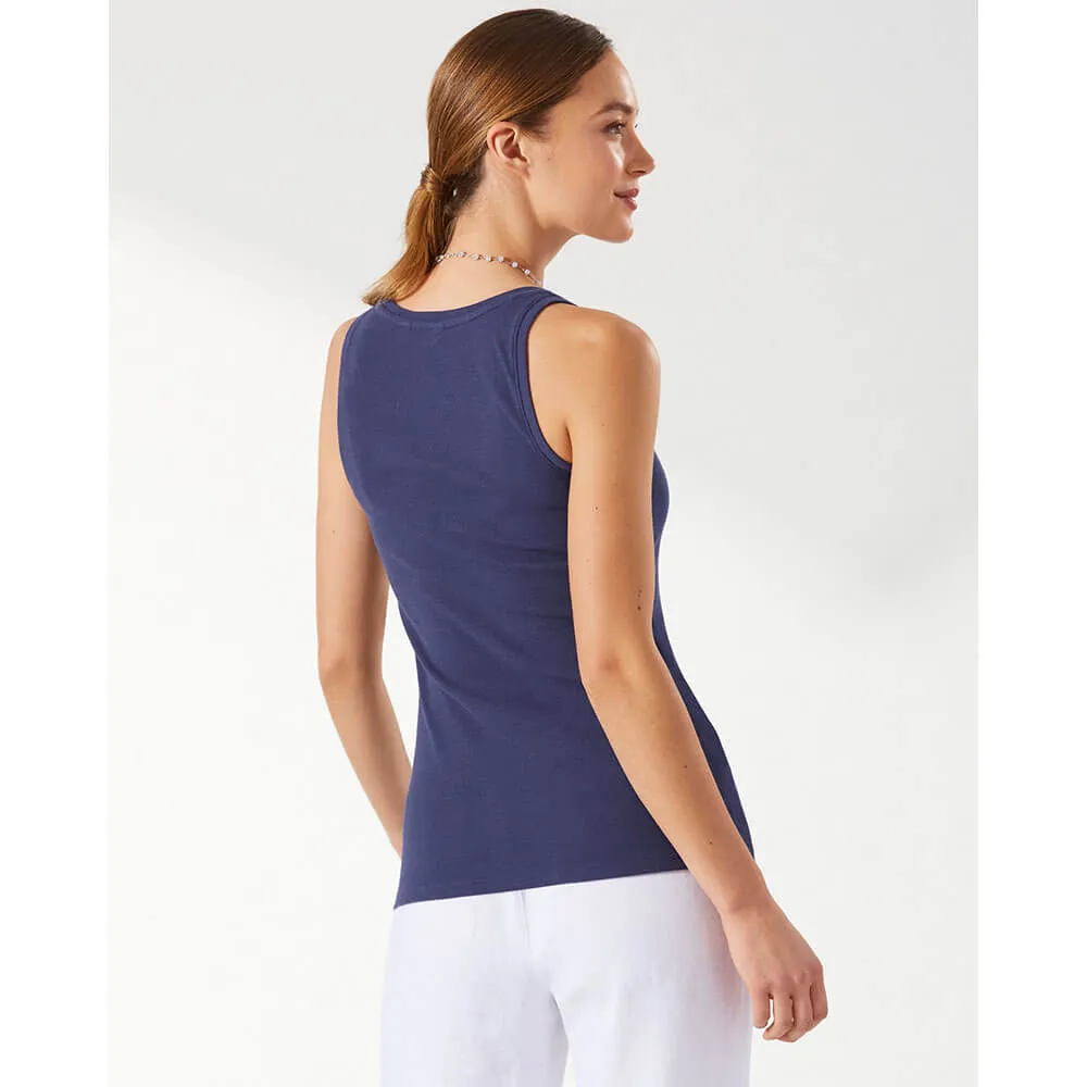 Tommy Bahama Women's New Barrier Bay Rib Tank Top - Island Navy* Tommy Bahama Clothing