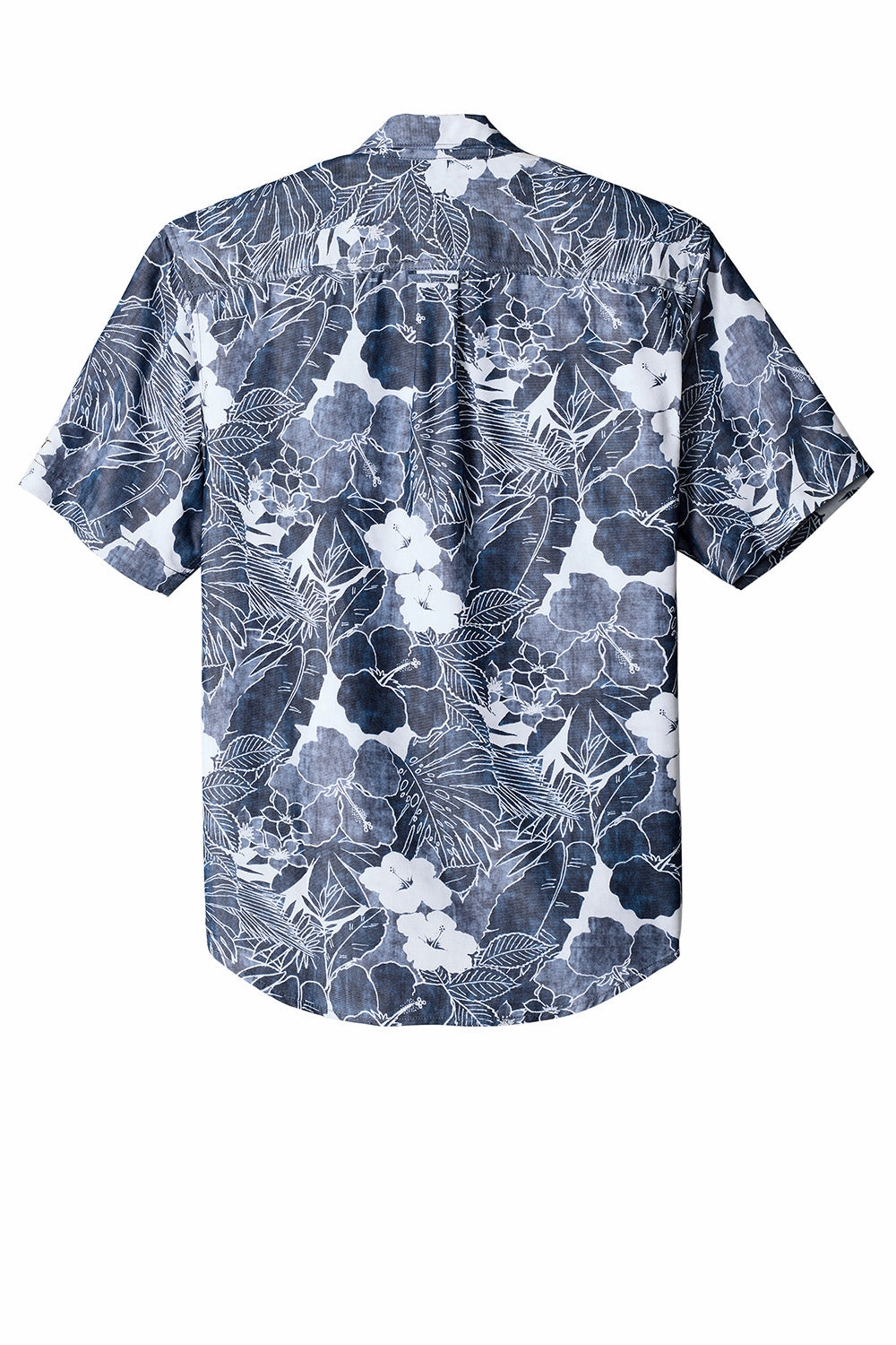 Tommy Bahama Mens Coconut Point Playa Flora Moisture Wicking Short Sleeve Button Down Shirt - Blue Note
