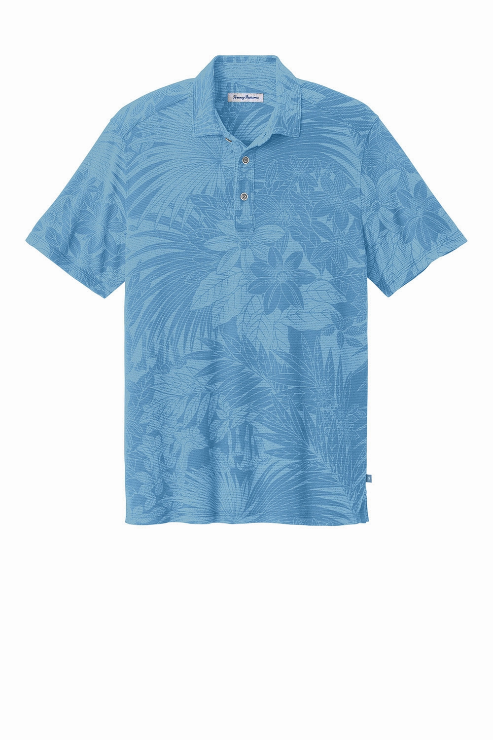 Tommy Bahama Mens Santiago Paradise Moisture Wicking Short Sleeve Polo Shirt - Chambray Blue