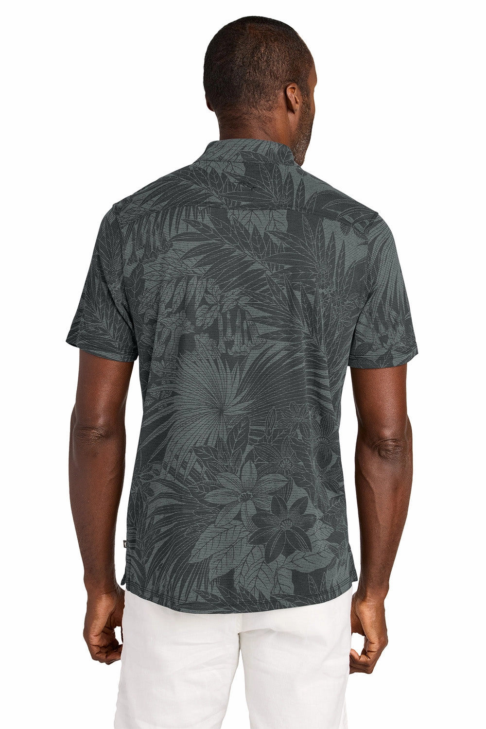 Tommy Bahama Mens Santiago Paradise Moisture Wicking Short Sleeve Polo Shirt - Coal Grey