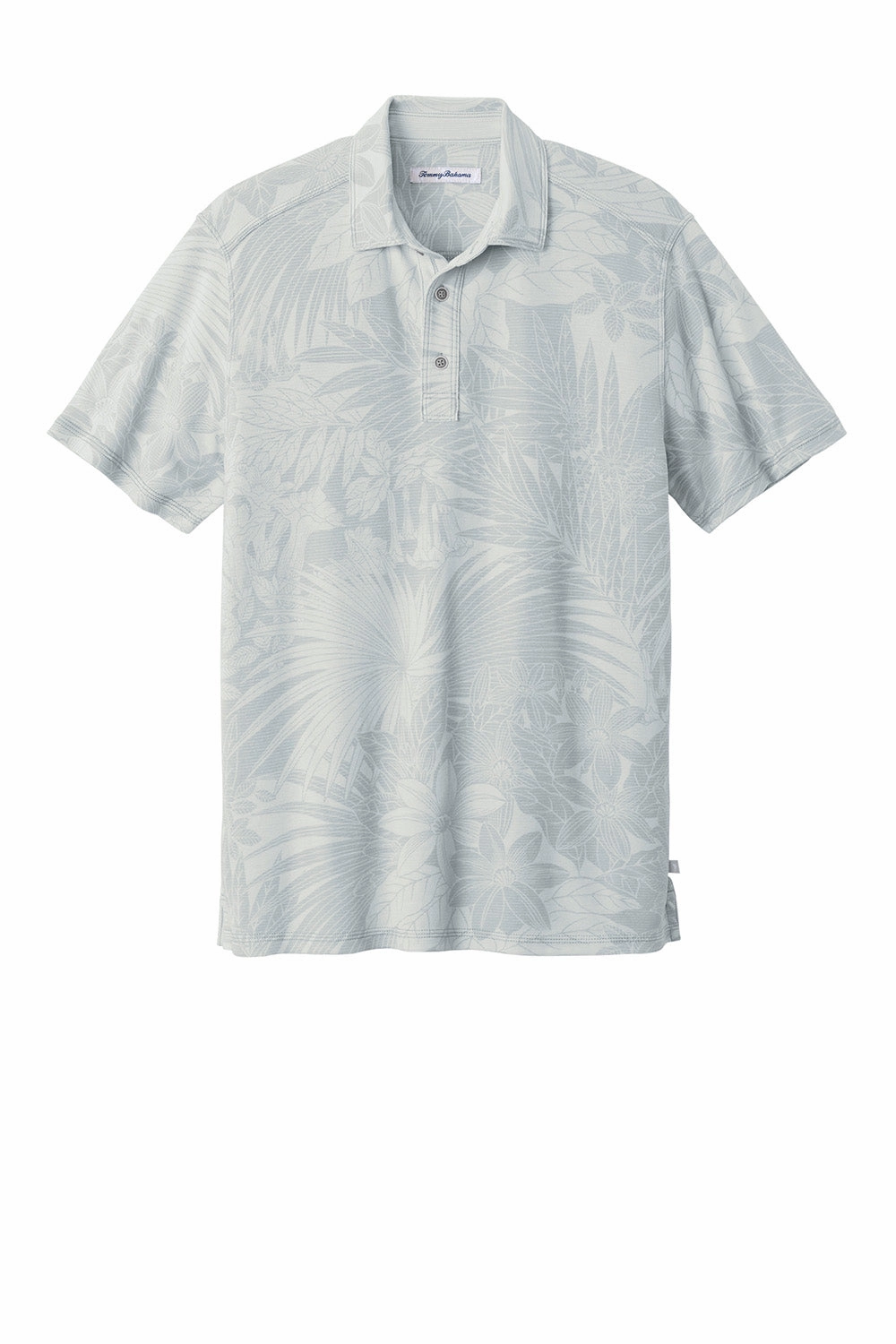 Tommy Bahama Mens Santiago Paradise Moisture Wicking Short Sleeve Polo Shirt - Zinc Grey