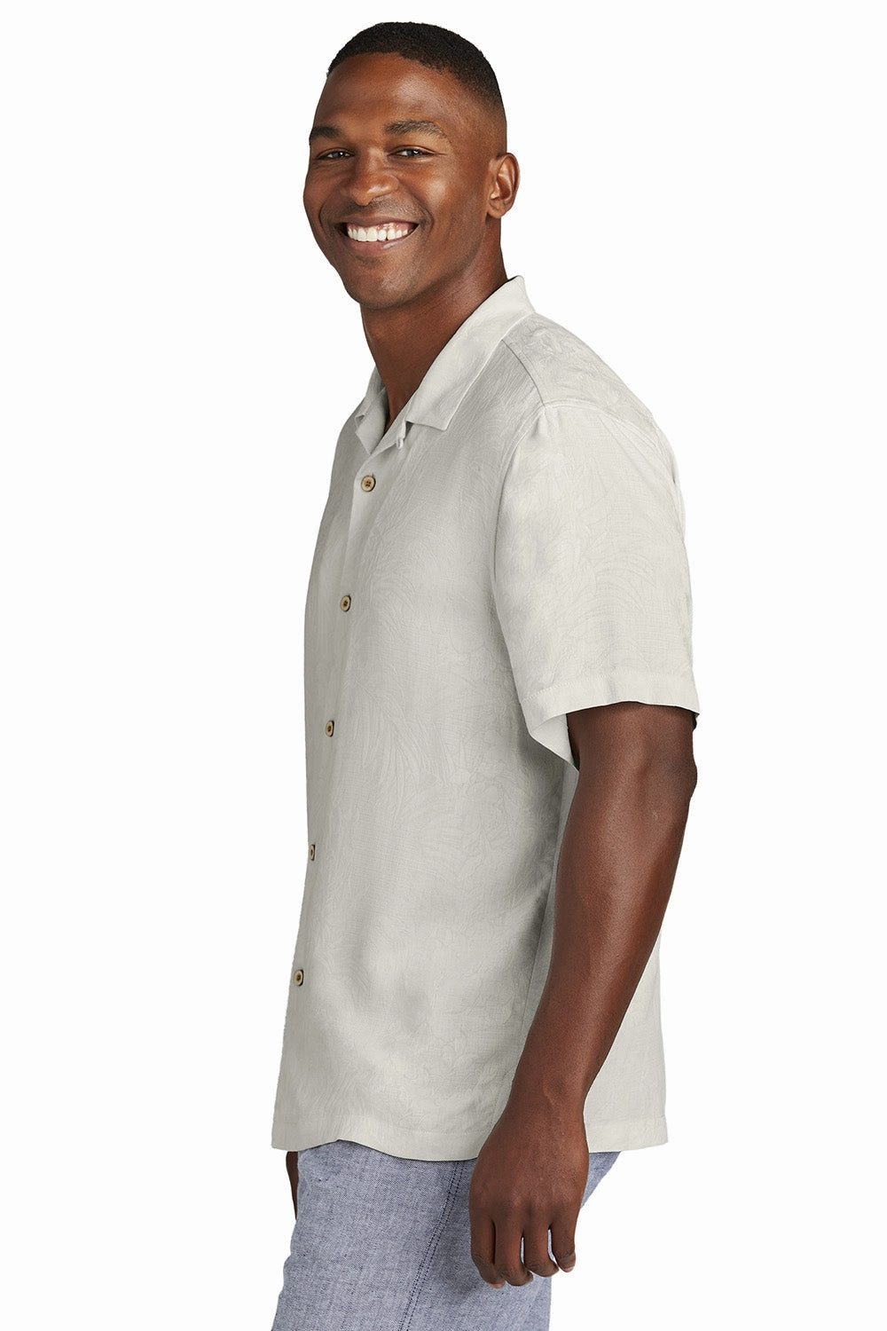 Tommy Bahama Mens Tropic Isles Short Sleeve Button Down Shirt - Continental Grey