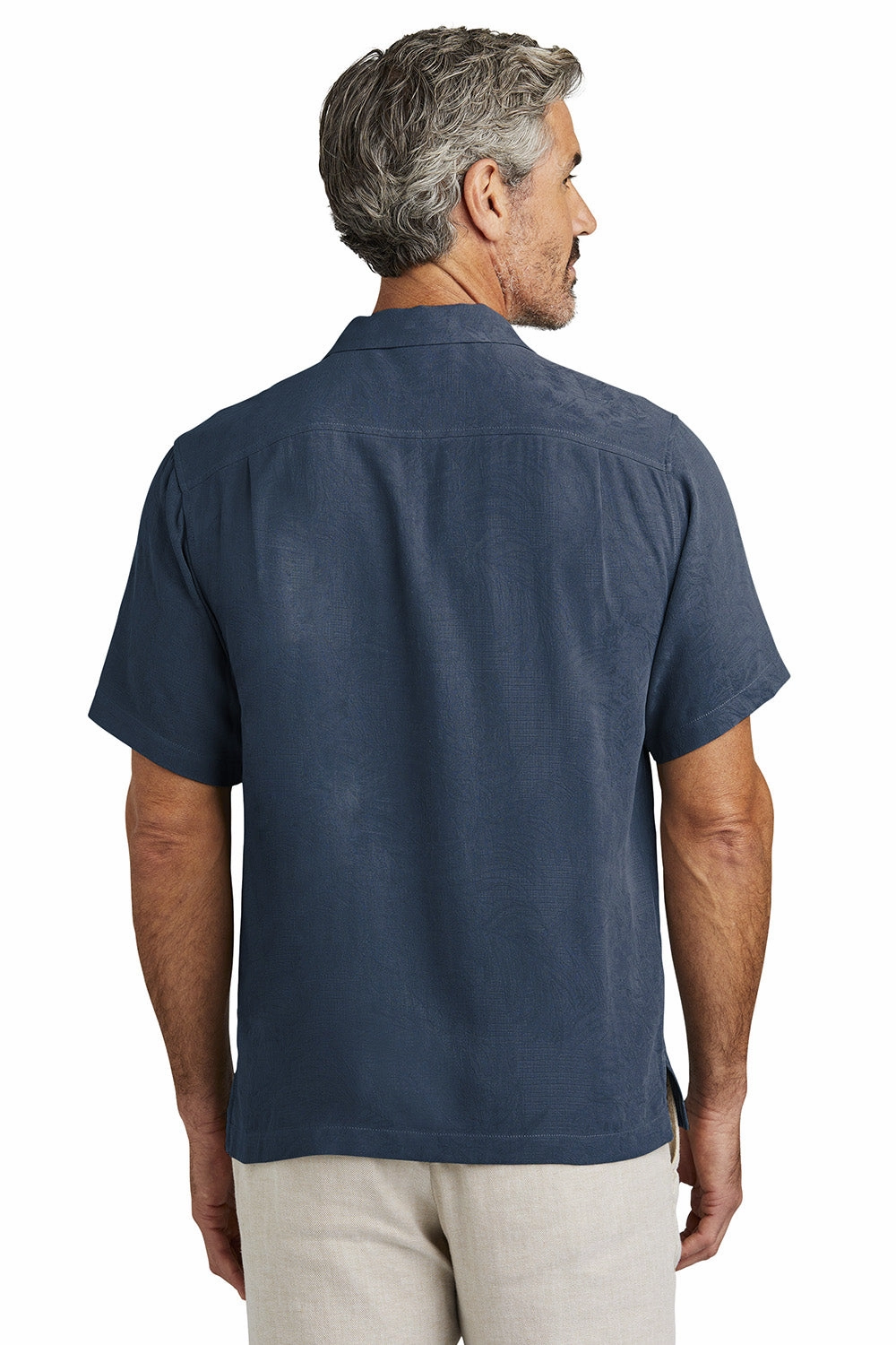 Tommy Bahama Mens Tropic Isles Short Sleeve Button Down Shirt - Navy Blue