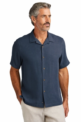 Tommy Bahama Mens Tropic Isles Short Sleeve Button Down Shirt - Navy Blue