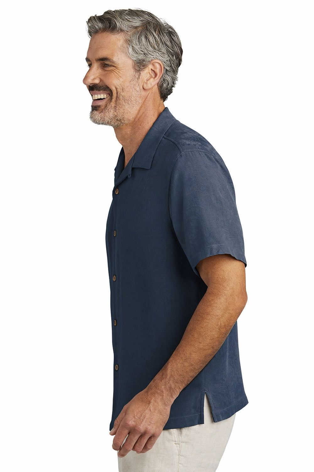 Tommy Bahama Mens Tropic Isles Short Sleeve Button Down Shirt - Navy Blue