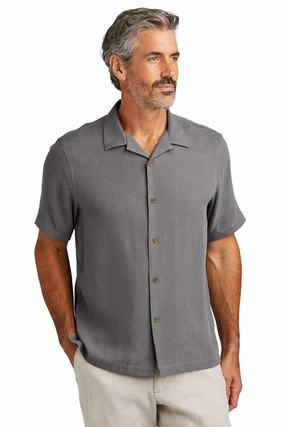 Tommy Bahama Mens Tropic Isles Short Sleeve Button Down Shirt - Shadow Grey