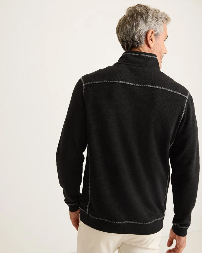 Tommy Bahama Tobago Bay Half Zip Sweater - Black* Mens Tommy Bahama