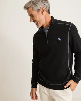 Tommy Bahama Tobago Bay Half Zip Sweater - Black* Mens Tommy Bahama