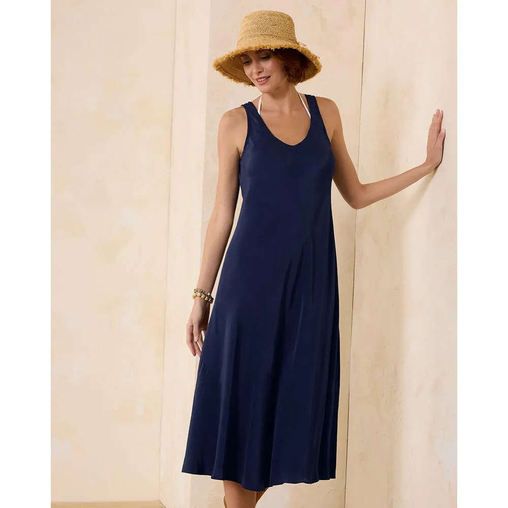 Womens Tommy Bahama Swimwear Tommy Bahama Calypso Crepe Bias Dress Cover Up - Mare Navy*